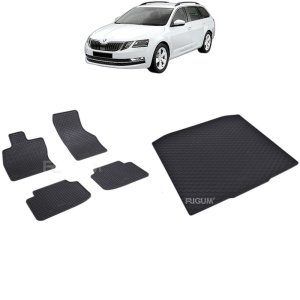 Set Covorase Auto Si Tavita Portbagaj SKODA OCTAVIA III din 05.2013 - 05.2020, caroserie combi, PORTBAGAJ INFERIOR