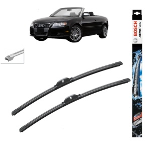 Set stergatoare auto AUDI A4 B7 Convertible (8HE) din 2005-2009, Bosch Aerotwin, din cauciuc siliconat rezistent