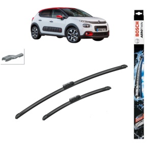 Set stergatoare auto CITROEN C3 III Van (SX_, SY_) din 2016-2019, Bosch Aerotwin, din cauciuc siliconat rezistent