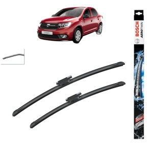 Set stergatoare auto DACIA LOGAN II din 2012-2019, Bosch Aerotwin, din cauciuc siliconat rezistent