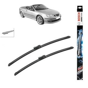 Set stergatoare auto SAAB 9-3 Convertible (YS3F) din 2003-2015, Bosch Aerotwin, din cauciuc siliconat rezistent
