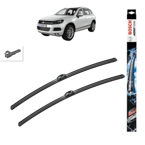 Set stergatoare auto VOLKSWAGEN TOUAREG VAN (7P5) din 2011-2014, Bosch Aerotwin, din cauciuc siliconat rezistent - Img 1