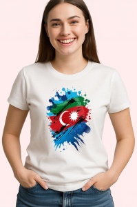Tricou Azerbaijan Steag Splash Art, Copii | Dama | Barbat - Img 4