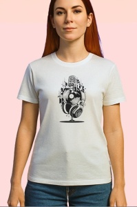 Tricou DJ Casti Microfon Abstract Urban, Copii | Dama | Barbat - Img 1