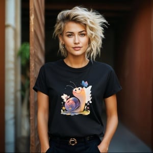 Tricou Melc colorat Negru, Copii | Dama | Barbat - Img 11