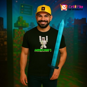 Tricou Minecraft Golem Alb Tricou Negru Copii | Dama | Barbat - Img 4