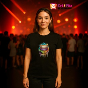 Tricou Music On Cassette Stil Colorat, Copii | Dama | Barbat, culoare negru - Img 11