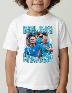 Tricou pentru copii - Erling Haaland - Fulger Norvegian - Erling Haaland, Manchester City, fotbal copii - Img 1