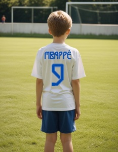 Tricou Personalizat pentru Copii cu Mbappe la 9 Real Madrid - Cadou Ideal pentru Fanii Fotbalului - Mbappe 9 Real Madrid Tricou Copii - Img 2