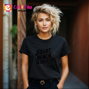 Tricou Squat Bench Deadlift Text Simplu, Copii | Dama | Barbat, culoare negru - Img 12