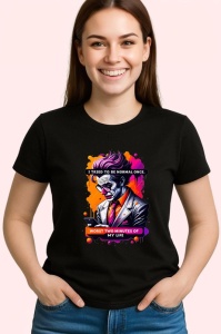 Tricou Tried To Be Normal Rockstar 2 Minutes, Copii | Dama | Barbat, culoare negru - Img 3