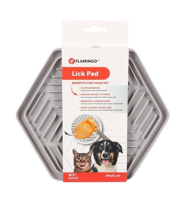 Flamingo Lick Pad Bean Hranitor Interactiv Gri