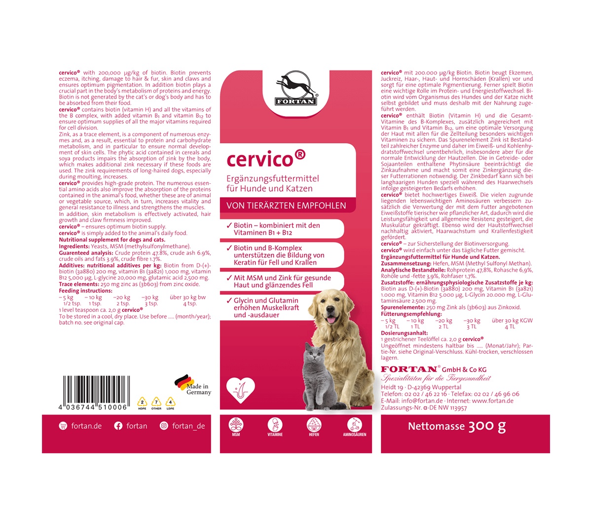 Cervico Fortan, 300 grame