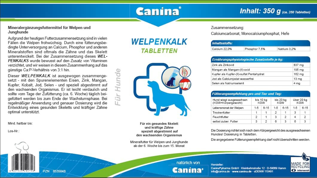 Canina Welpenkalk, tablete
