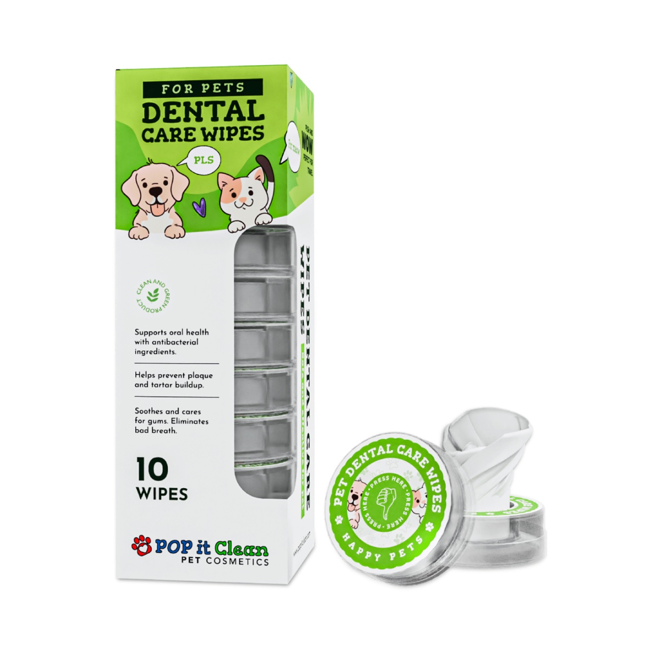POP it Clean Dental Care Wipes, 10 servetele