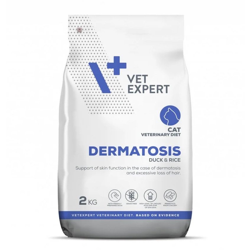 Vet Expert Dieta Pisica Dermatosis Rata &amp; Orez, 2kg