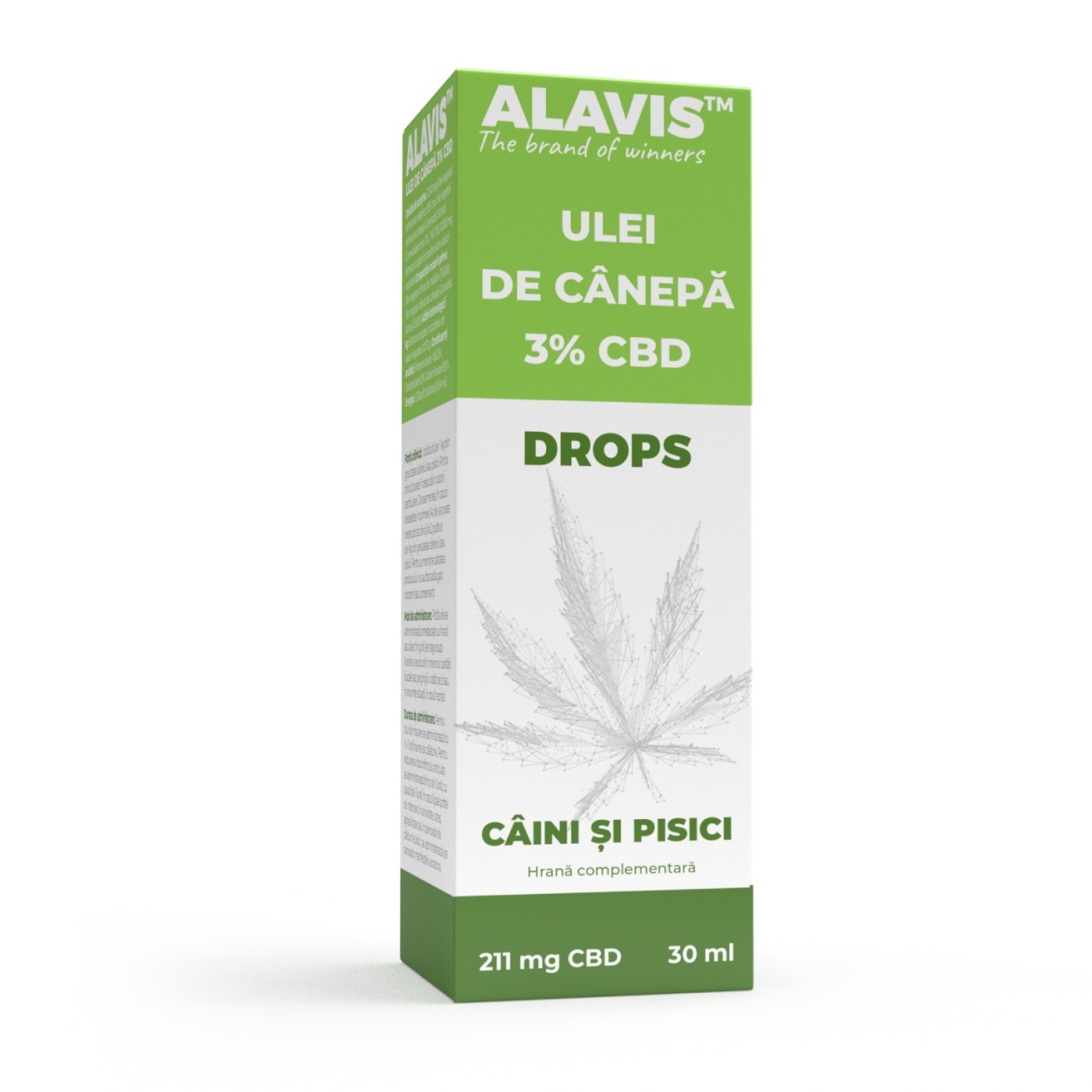 ALAVIS Ulei de Canepa CBD 3%, Caini &amp; Pisici, 30ml
