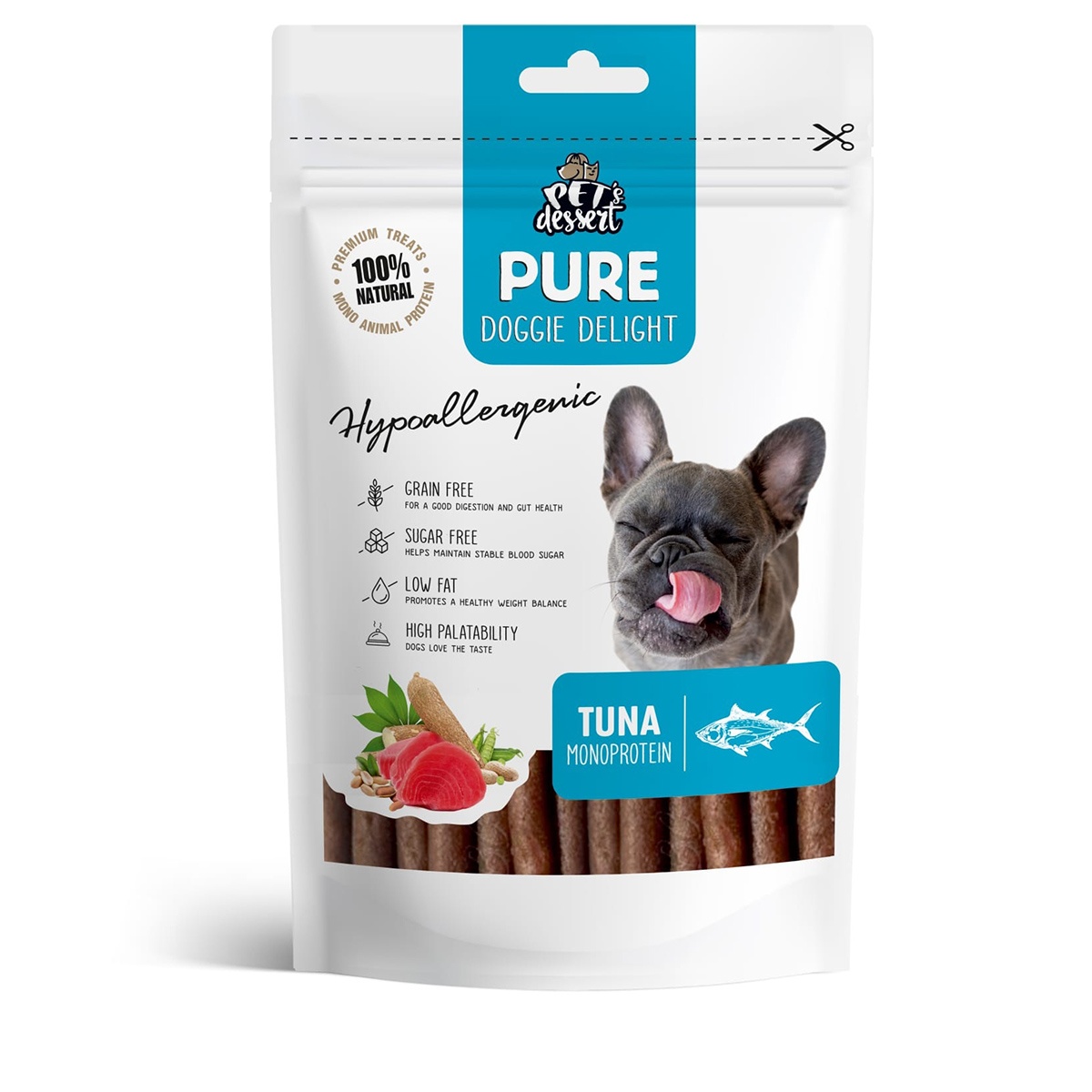 Pet&#039;s Dessert Pure Monoprotein Dogs, 80 grame