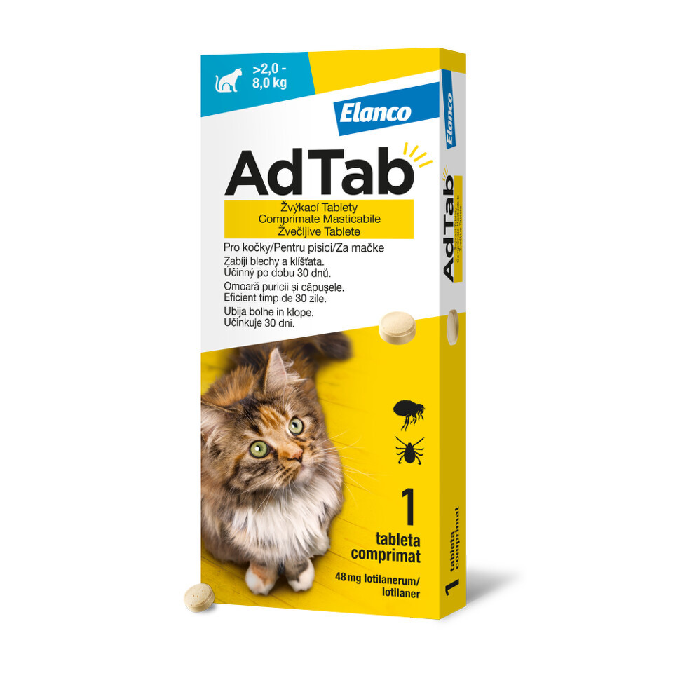 AdTab Pisica, 1 tableta antiparazitara