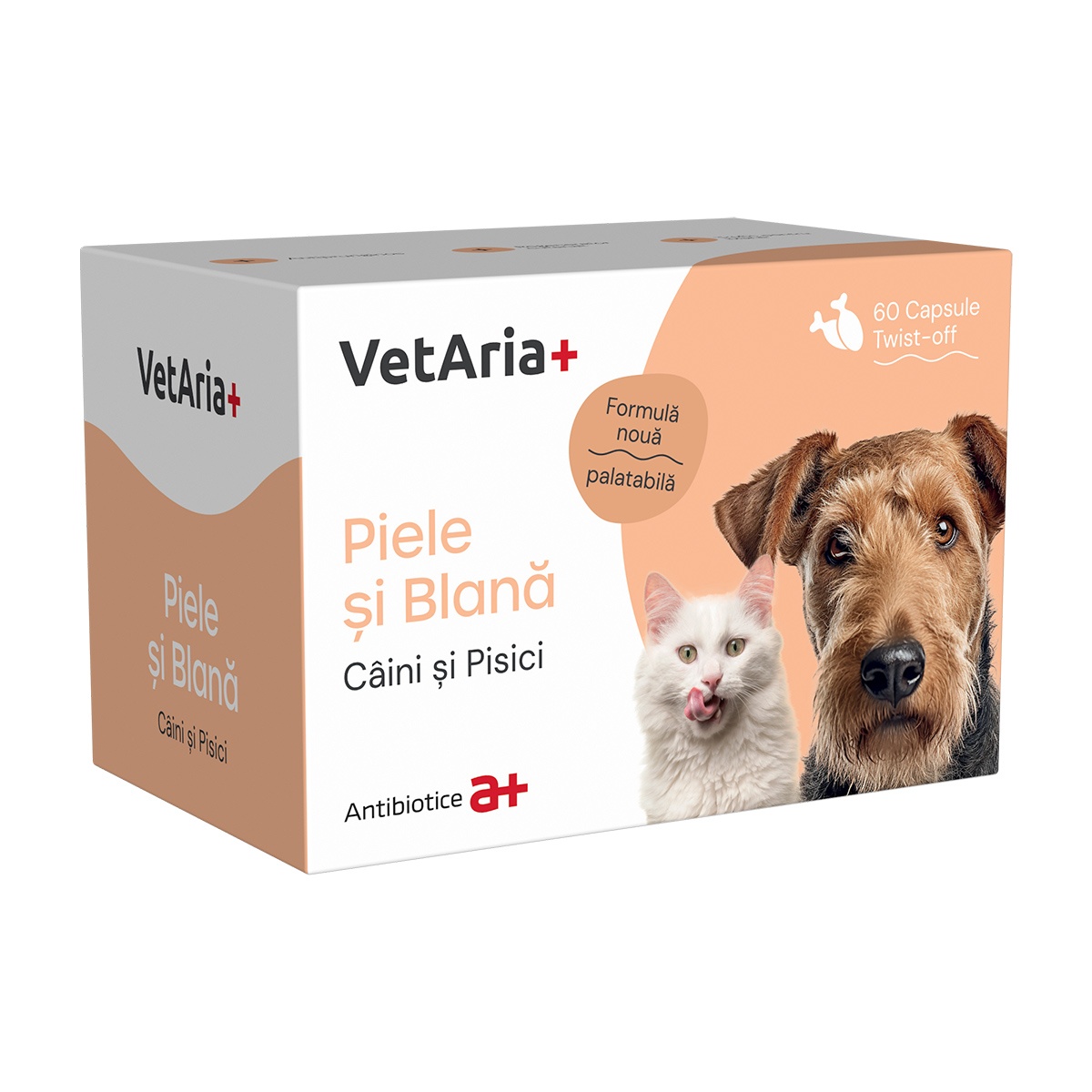 VetAria+ Piele &amp; Blana, 60 capsule Twist-Off