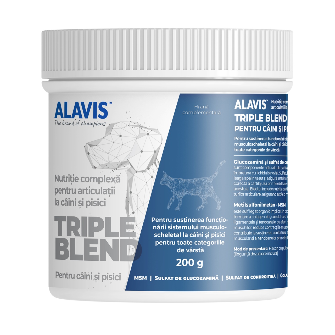 ALAVIS Triple Blend Caini &amp; Pisici, 200 grame