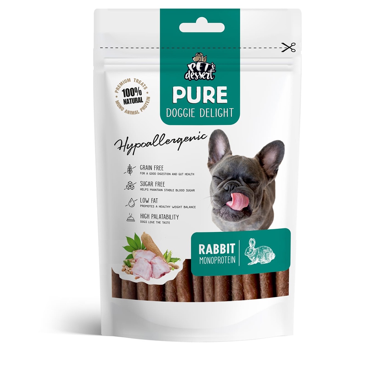 Pet&#039;s Dessert Pure Monoprotein Dogs, 80 grame