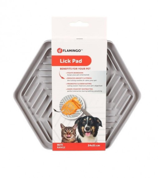 Flamingo Lick Pad Bean Hranitor Interactiv Gri