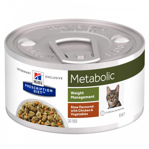 Hill's Dieta Pisica Metabolic Chicken & Vegetable Stew, 12 x 82g
