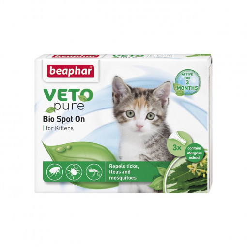 Beaphar Veto Pure Pipete Repelente Bio Pisoi, 3 pipete
