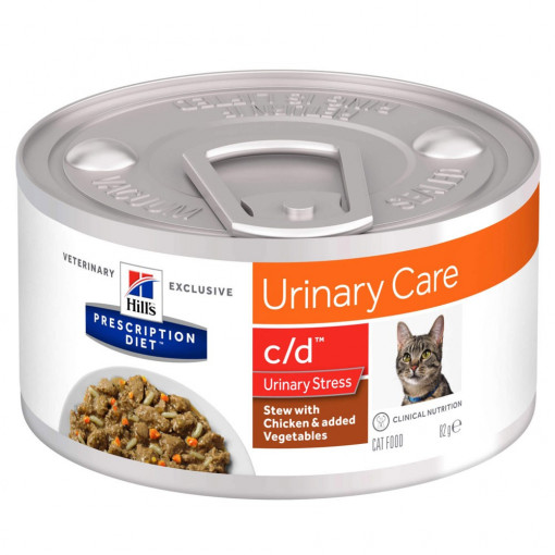 Hill's Dieta Pisica c/d Urinary Stress Chicken & Vegetable Stew, 12 x 82g