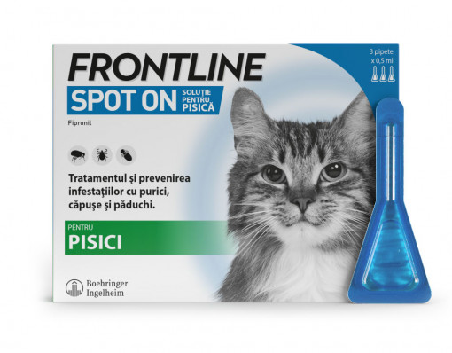 Frontline Spot On Pisica, 3 pipete