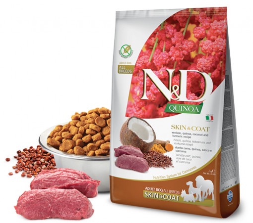 N&D Dog Grain Free Quinoa Venison Skin & Coat, 7kg