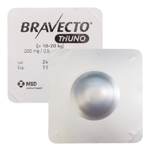 Bravecto TriUNO M, 10-20kg, 1 tableta (Data expirare produs: 30.11.2026)