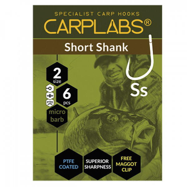 Carlig Konger Carplabs® Short Shank No.6 Titanium Grey Ringed 6buc