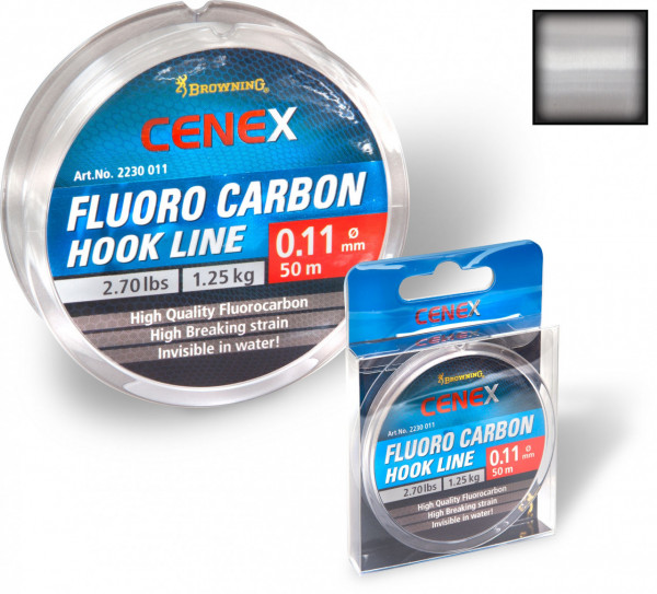Fir Browning Cenex Fluoro Carbon Hook Line 0.15mm 2.10kg 50m Transparent