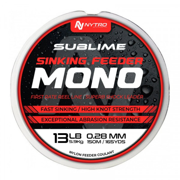 Fir Monofilament Nytro 150m Sublime Sinking Feeder Transparent