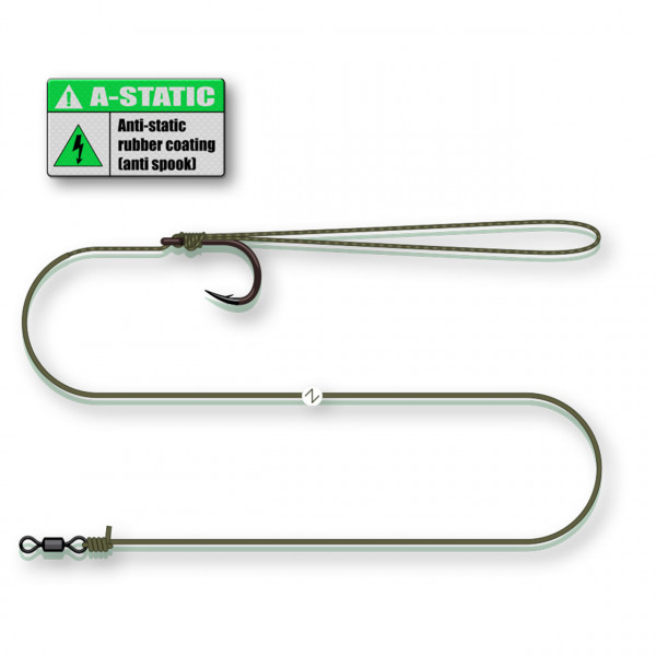 Rig Somn Madcat Coated Pellet No.2/0 0.75mm-1.20mm 60cm A-Static Sinking