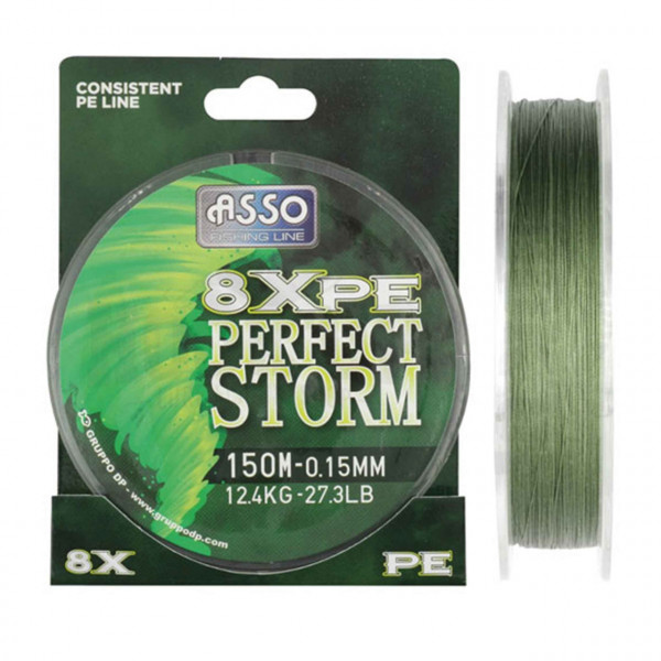 Fir Asso Perfect Storm 8X 0.10mm 9.50kg 150m Moss Green