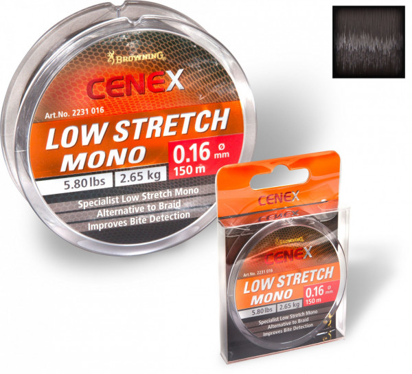 Fir Browning Cenex Low Stretch Mono 0.14mm 2.10kg 150m Negru