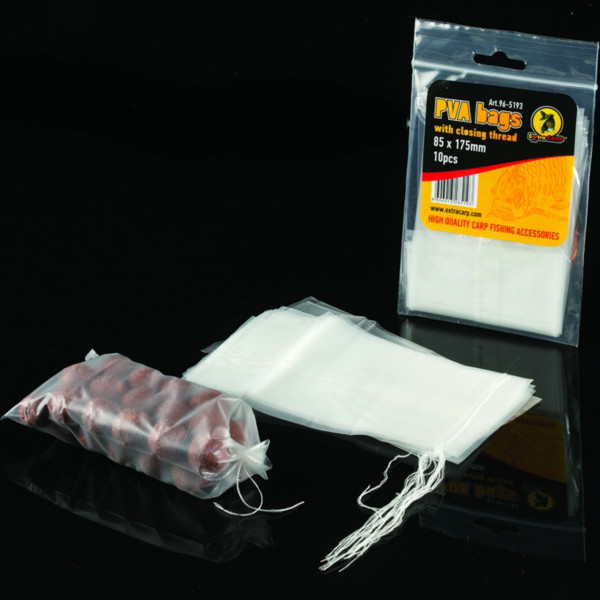 Pungi Solubile PVA ExtraCarp 85x175mm cu Snur Inchidere 10buc