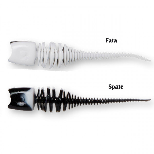Shad Effzett Garlic Trout 6cm UV White Black 10buc/pac