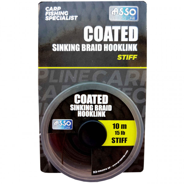 Fir Asso Coated Stiff Sinking Braid Hooklink 35Lb 10m Verde