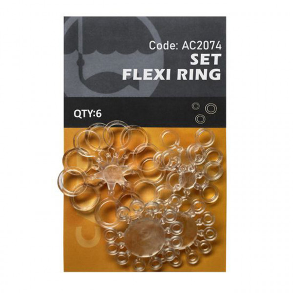 Set Orange Flexi Ring No.5,7,10mm 6buc