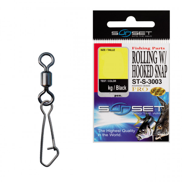 Vartej Rolling W Agrafa Sunset Hooked Snap ST-S-3003 no.1/0 40kg 4buc