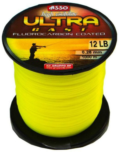Fir Asso Ultra Cast 0.20mm 6.50kg 1000m Galben Fluo