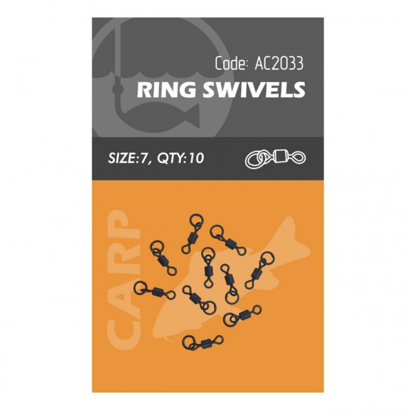 Vartej Orange cu Inel No.7 Ring Swivels 10buc