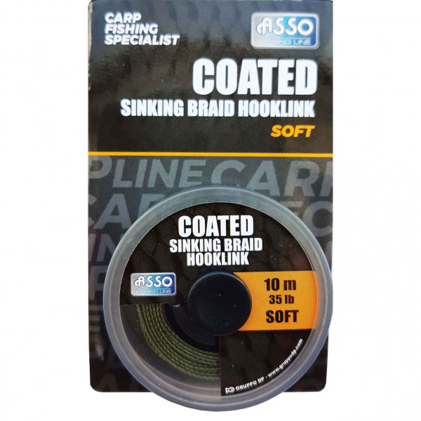 Fir Asso Coated Soft Sinking Braid Hooklink 35Lb 10m Verde