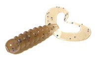 Grub Rock'N Bait Cultiva RB-1 17 Brown Blue Ring Twin Tail