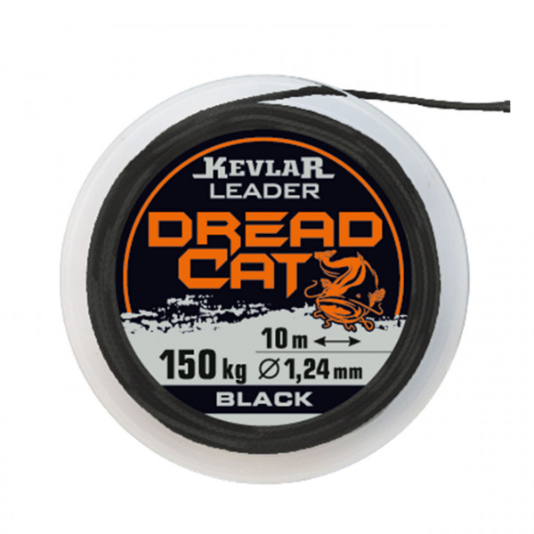 Leader Kevlar Konger Dread Cat® 0.90mm 100kg 10m Negru