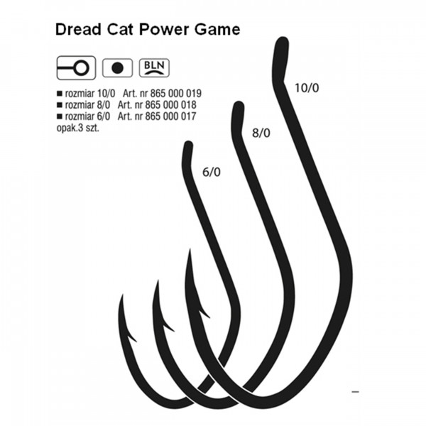 Carlig Konger Dread Cat® Power Game No.10/0 Black Nickel 3buc